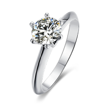 New Fashion Sterling Silver Lady Engagement Ring Moissanite Ring